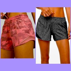 Two pair of Lululemon Hotty Hot LR Short 4” Size 4